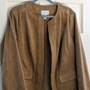 Charter Club Beige Suede Jacket - 2X